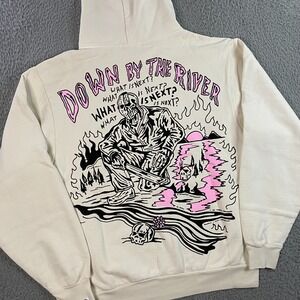 Warren Lotas Hoodie‎ size Small Down By The River Graphic Print Skeleton